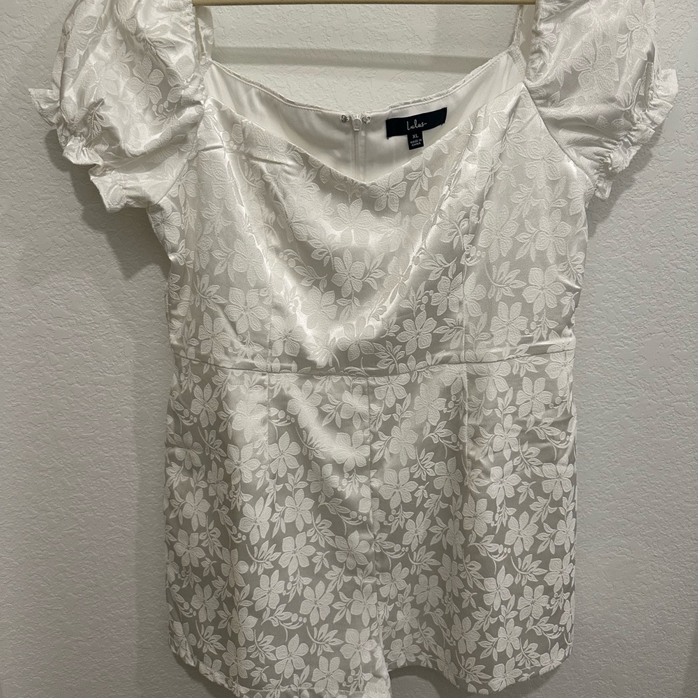 White Floral Women's Romper